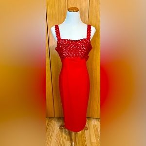 Bettie Page NWT red wiggle dress